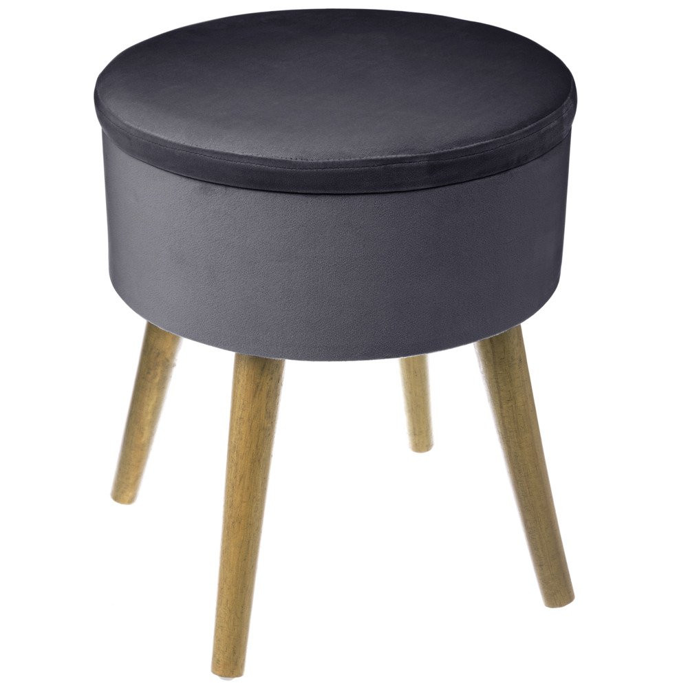 Taboret welurowy ze schowkiem TESS