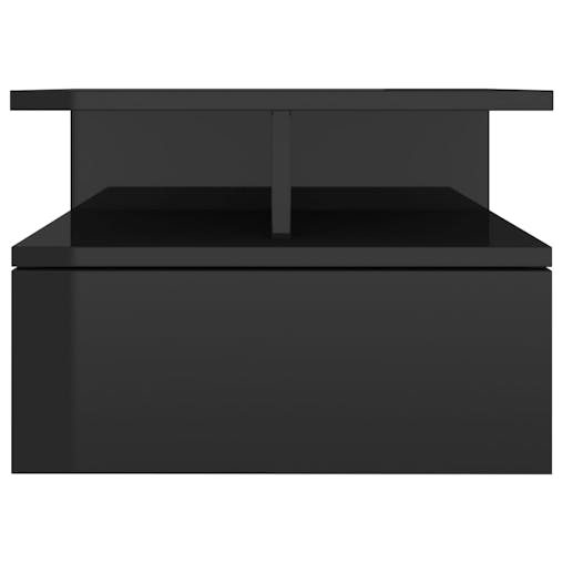 NNEVL Floating Nightstands 2 pcs High Gloss Black 40x31x27 cm Chipboard