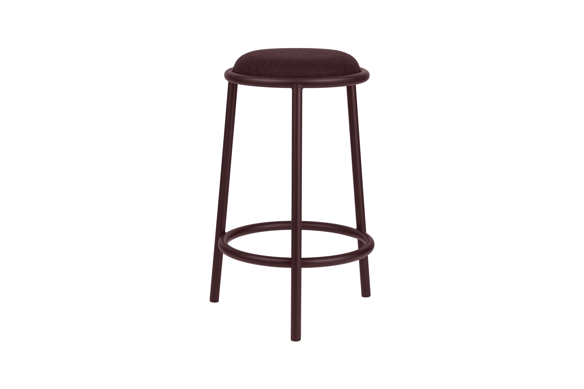 noo.ma Wine Berry barkruk - metalen frame, zachte gestoffeerde zitting