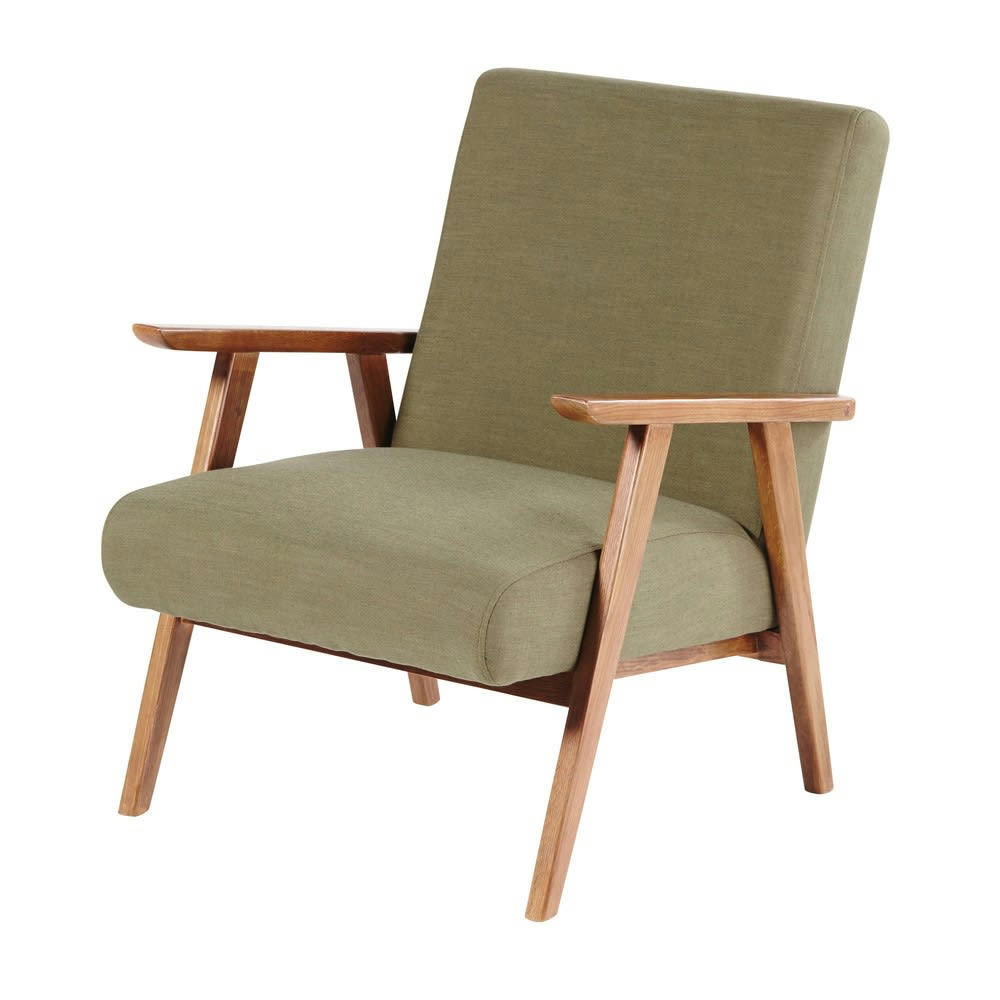 Hermann - Fauteuil vintage vert kaki