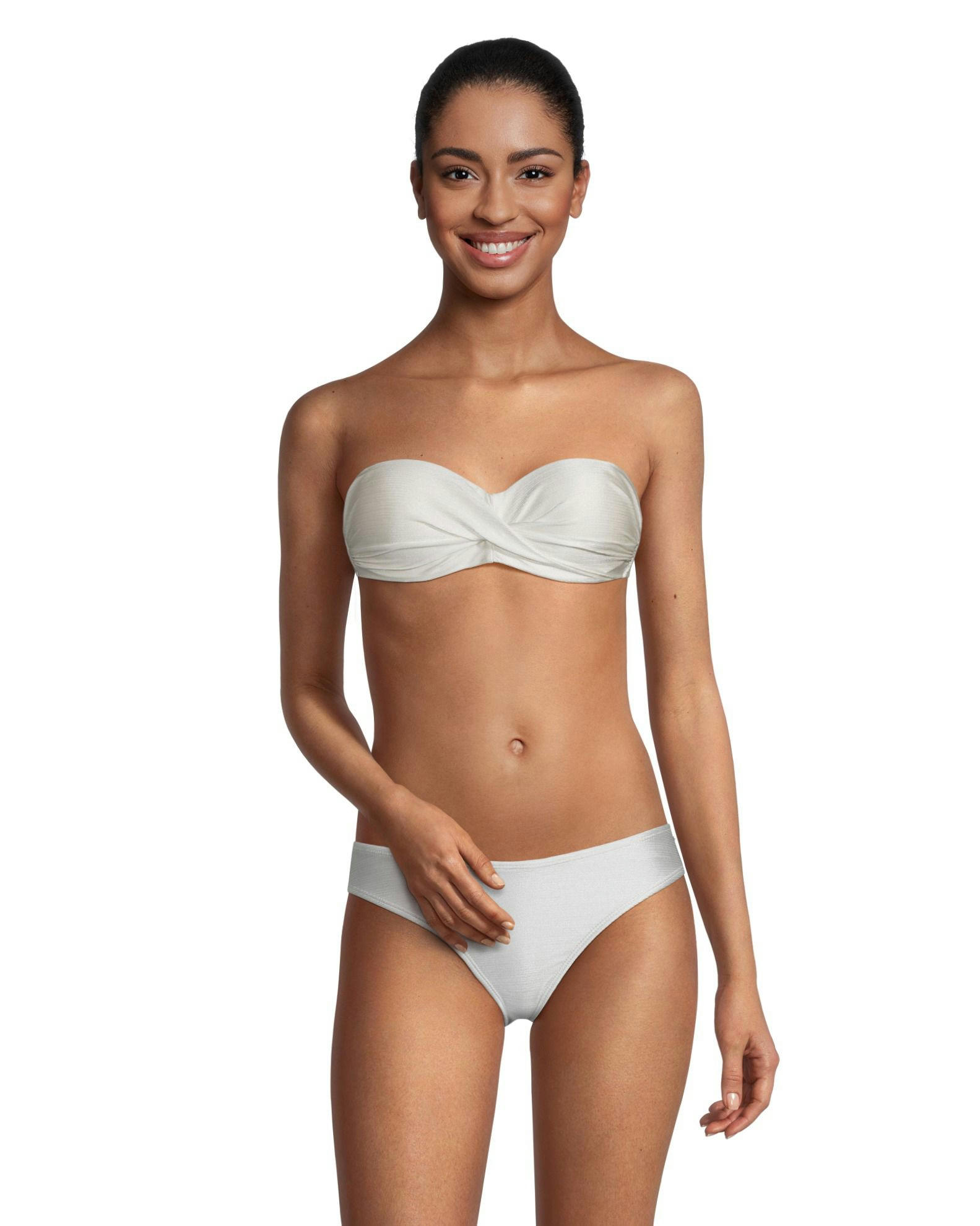 Women's Shimmer Twist Bandeau Bikini Swim Top