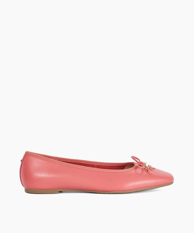 Hennie Pink - Brown Leather Ballet Flats