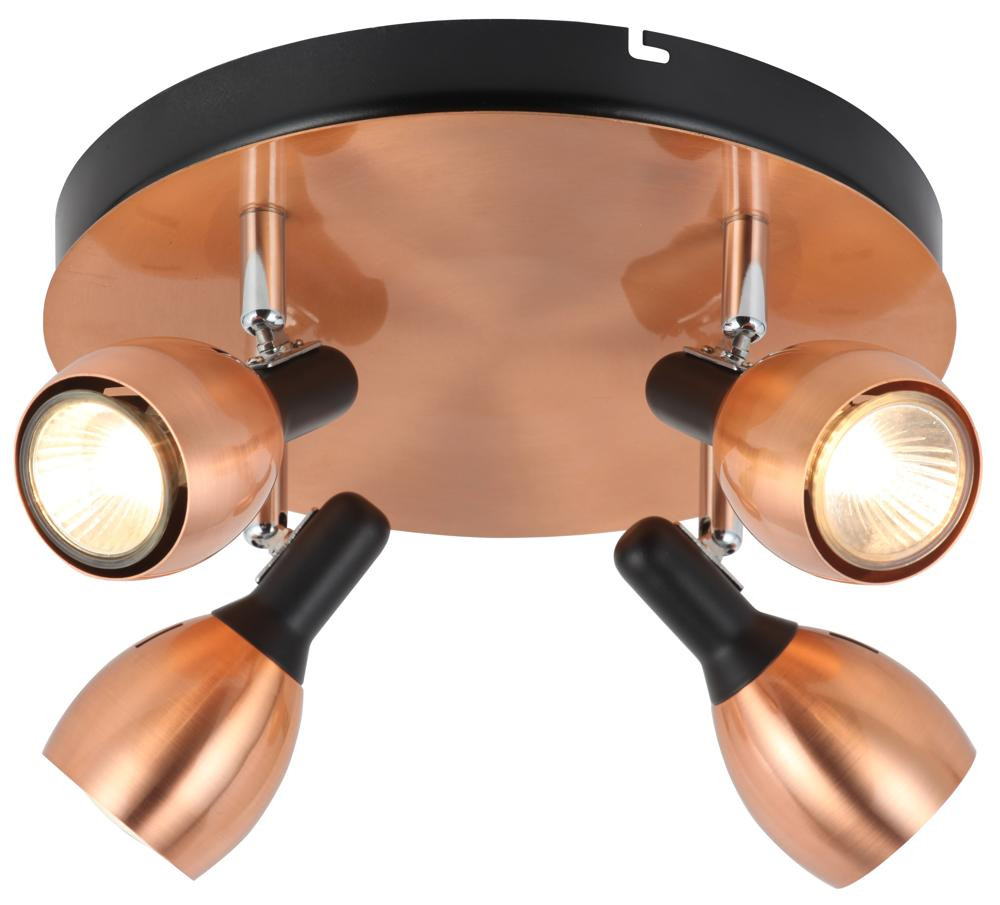 Lampa sufitowa miedziano-czarna CROSS 4xGU10x50W wym: 16x35x35 cm Candellux