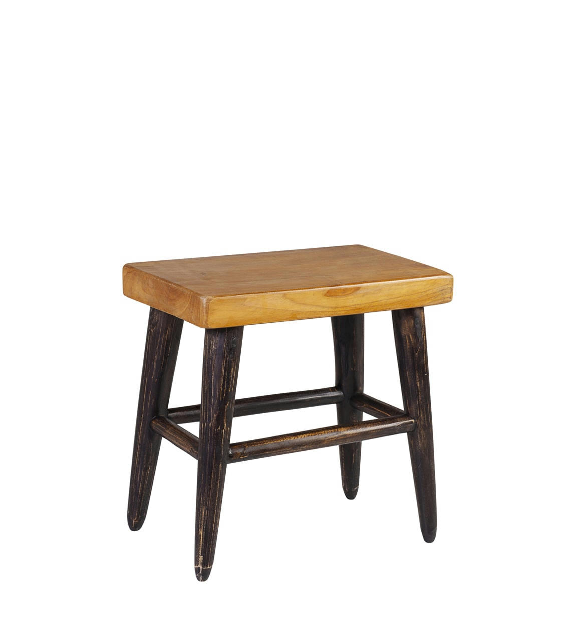 - Tabouret en bois marron et noir
