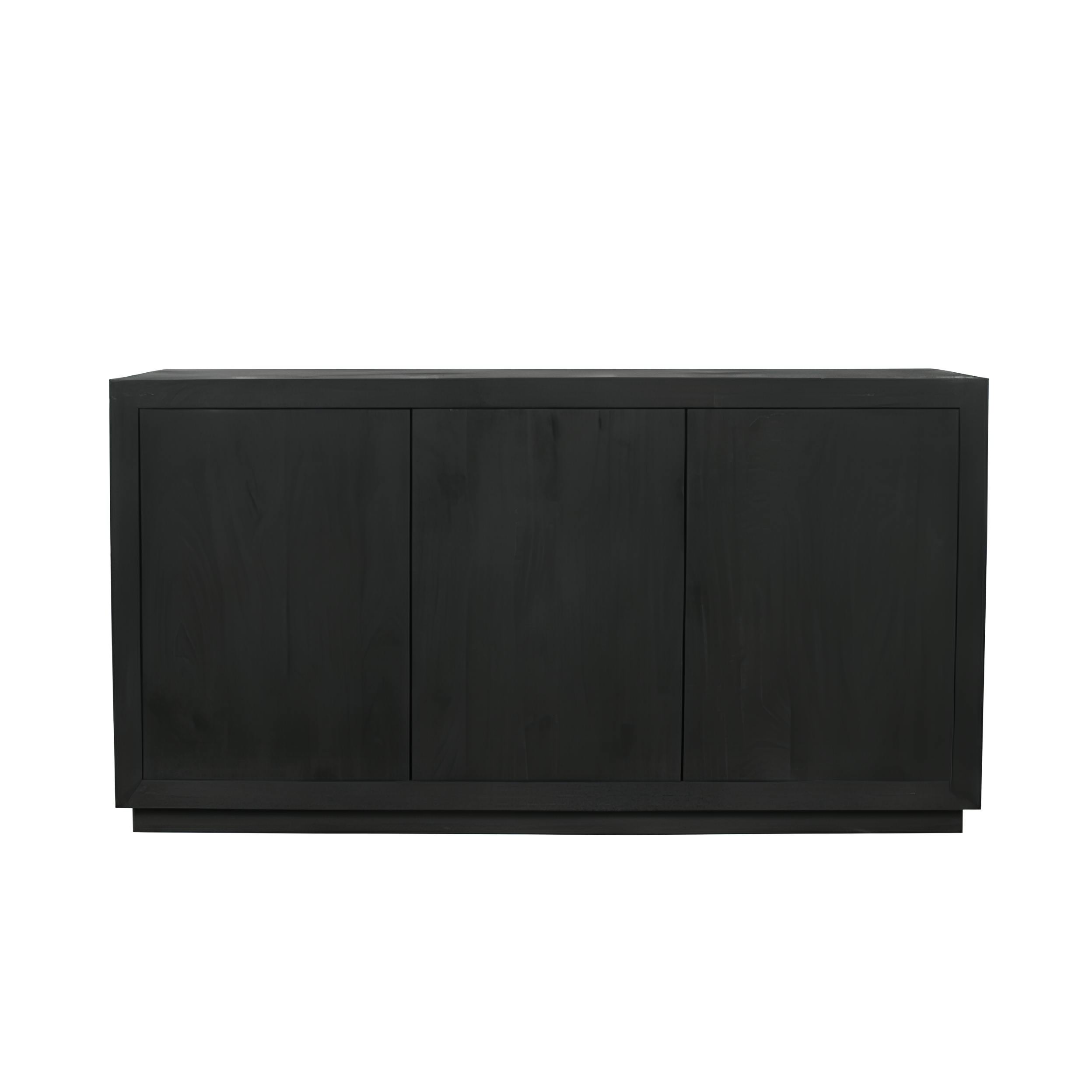 Buffet bois noir 3 portes style minimaliste MONTARO