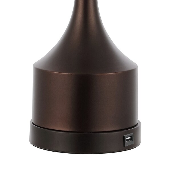 Colton 26" Classic French Country Iron LED Table Lamp with USB Charging Port, Brass Gold (Set of 2) by JONATHAN Y