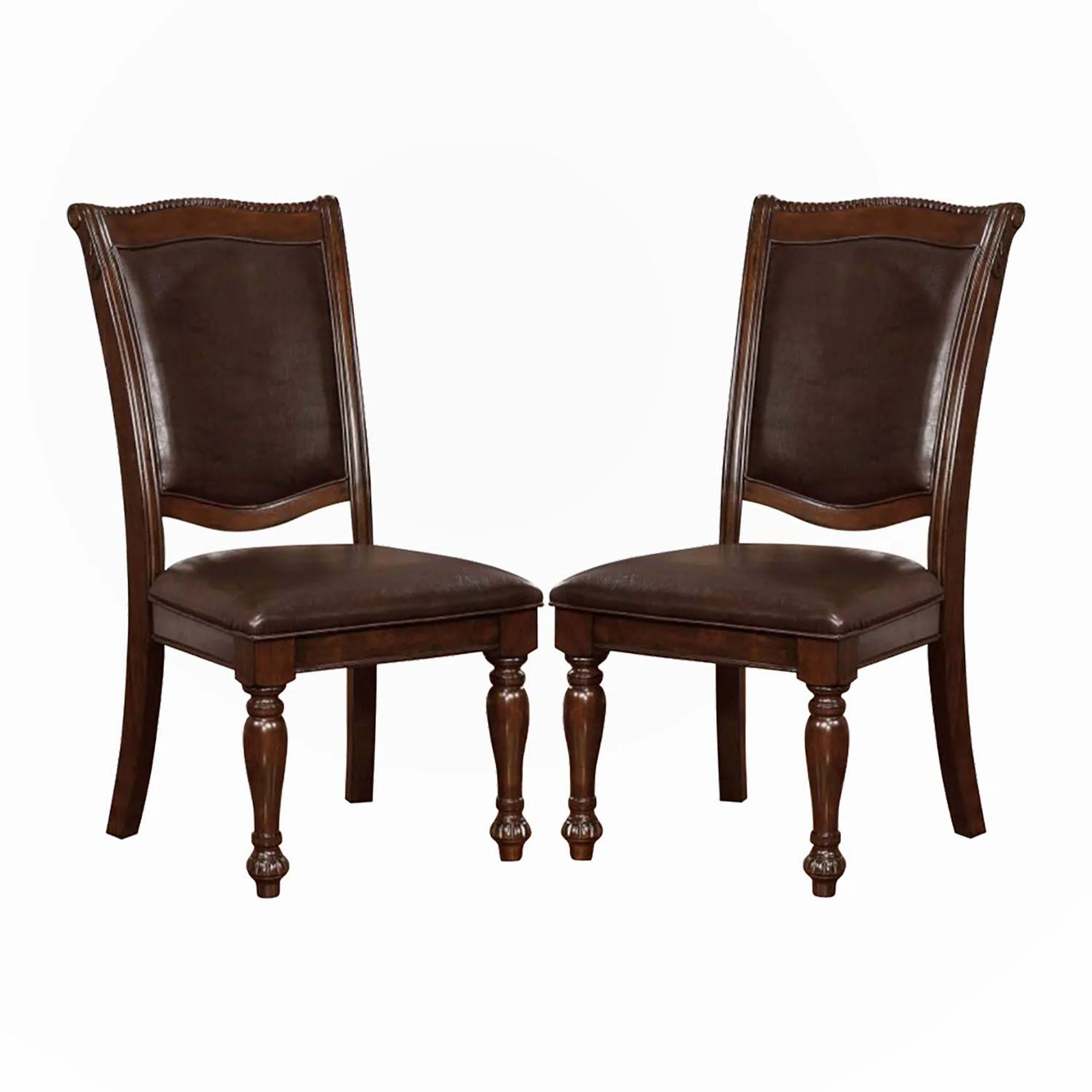 Set of 2 Leatherette Upholstered Side Chairs