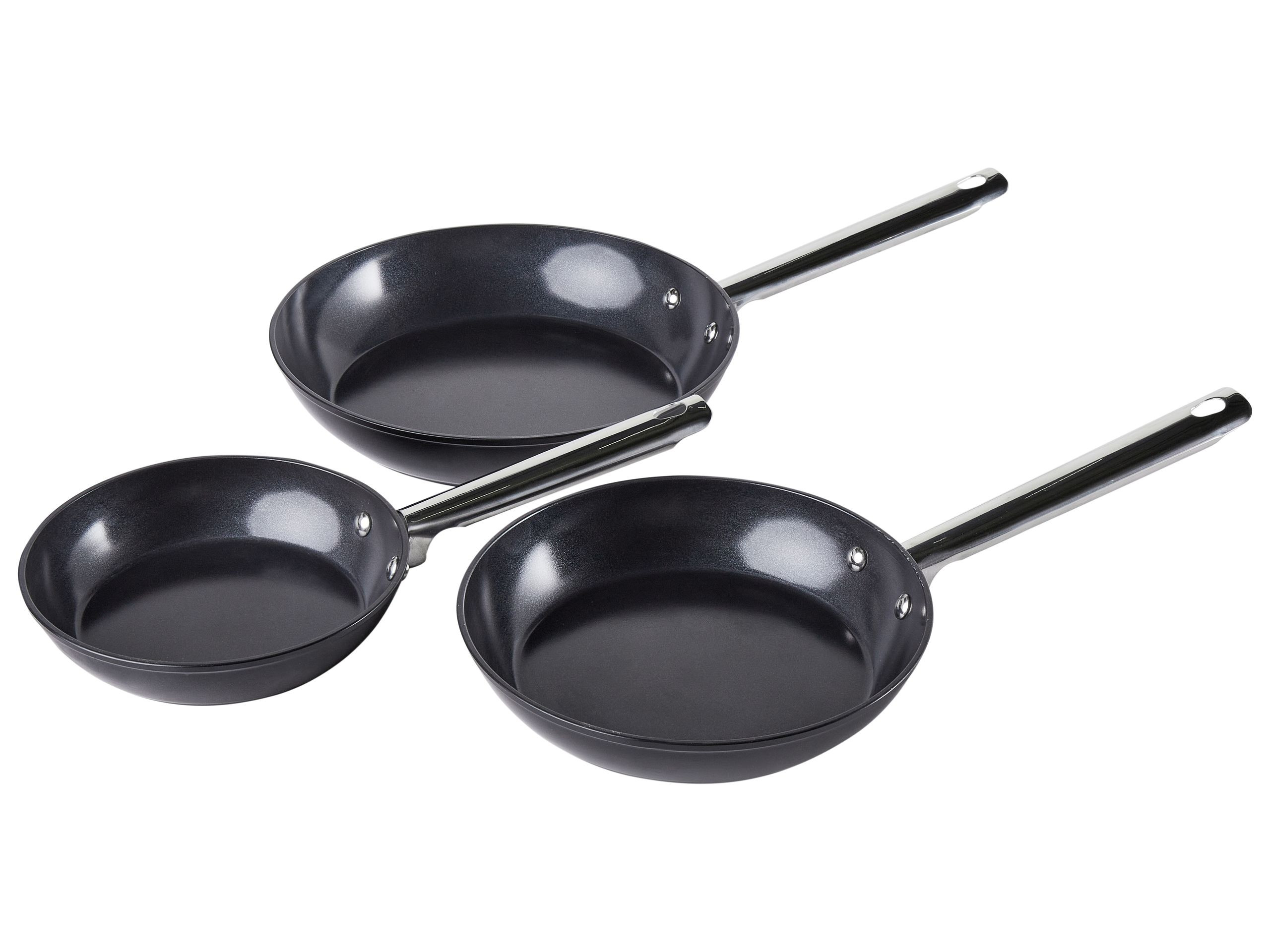 Zestaw 3 patelni z ceramiczną powłoką czarny
