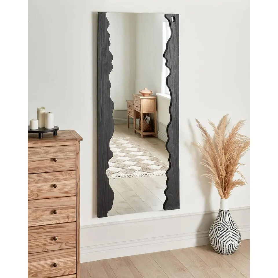 SAULLCET - Wandspiegel - Zwart - Hout