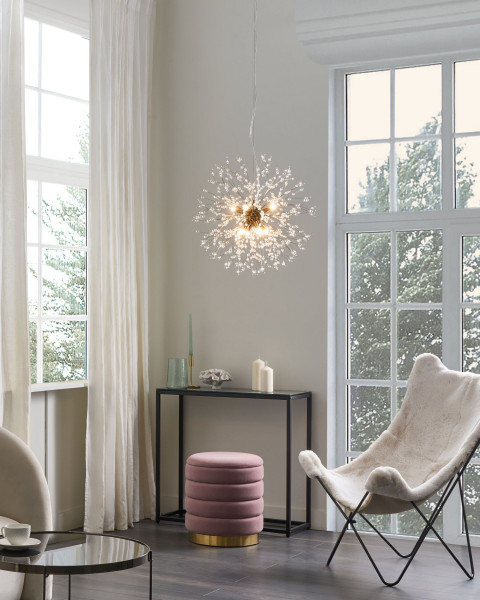 Lampa wisząca szklane kryształki na 8 żarówek