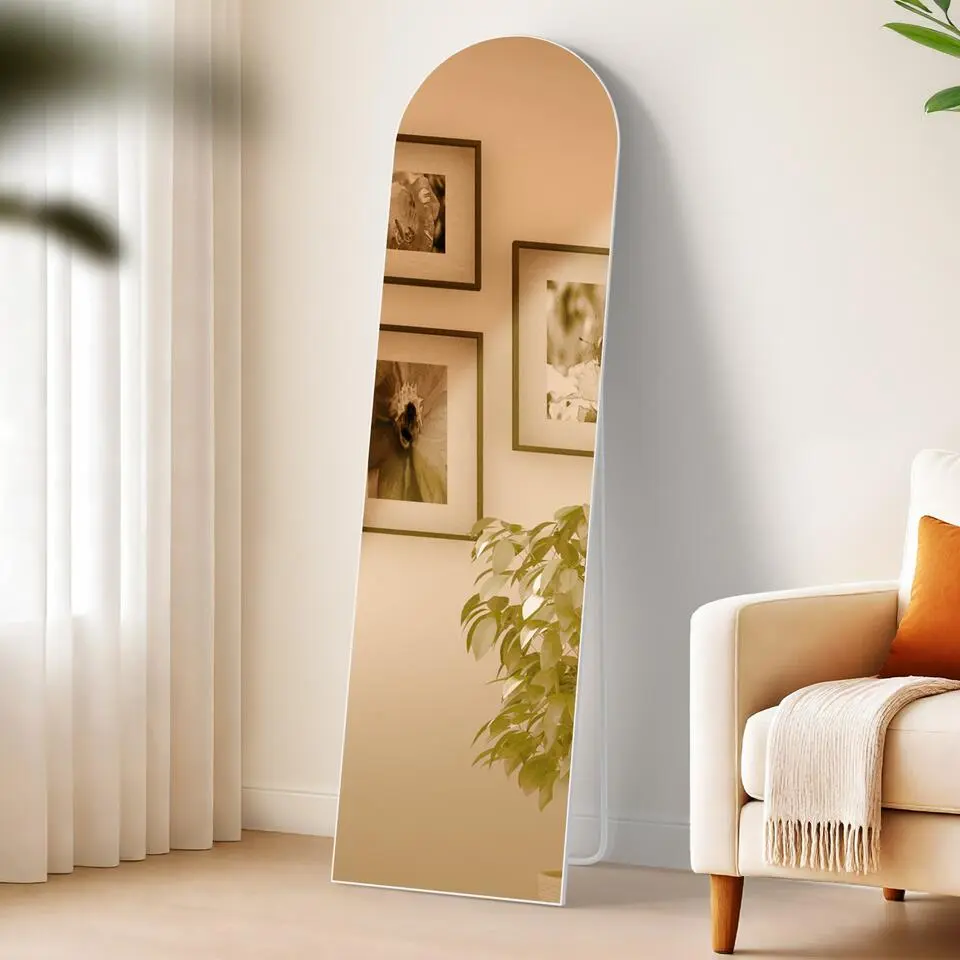 CLP Staande spiegel Moline ovaal - Glas - mat wit