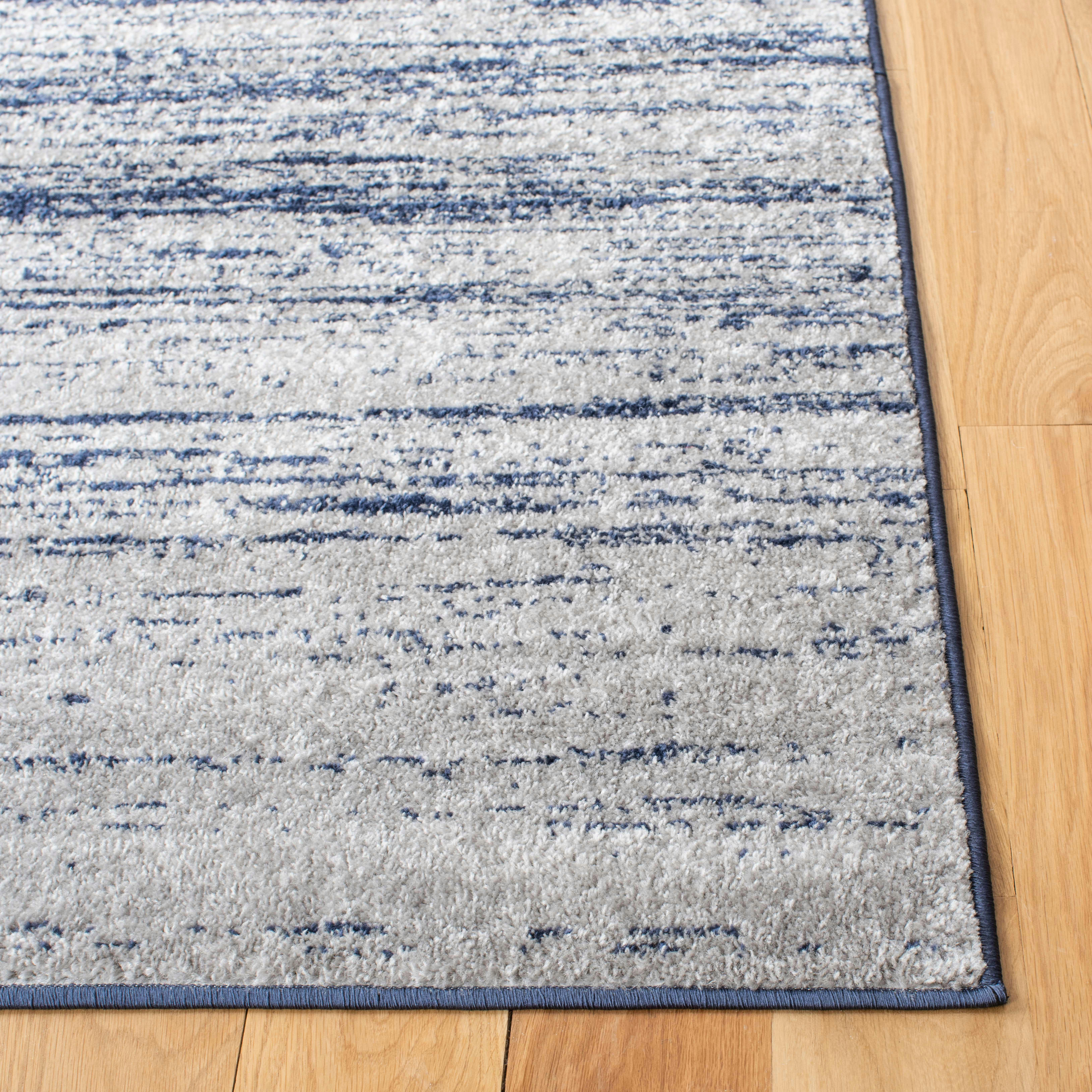 ADIRONDACK - Tapis de salon interieur en bleu marine & gris, 165 x 231 cm