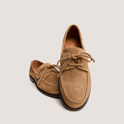 Mocassins à lacets épaisen croute beige foncé | OLGA