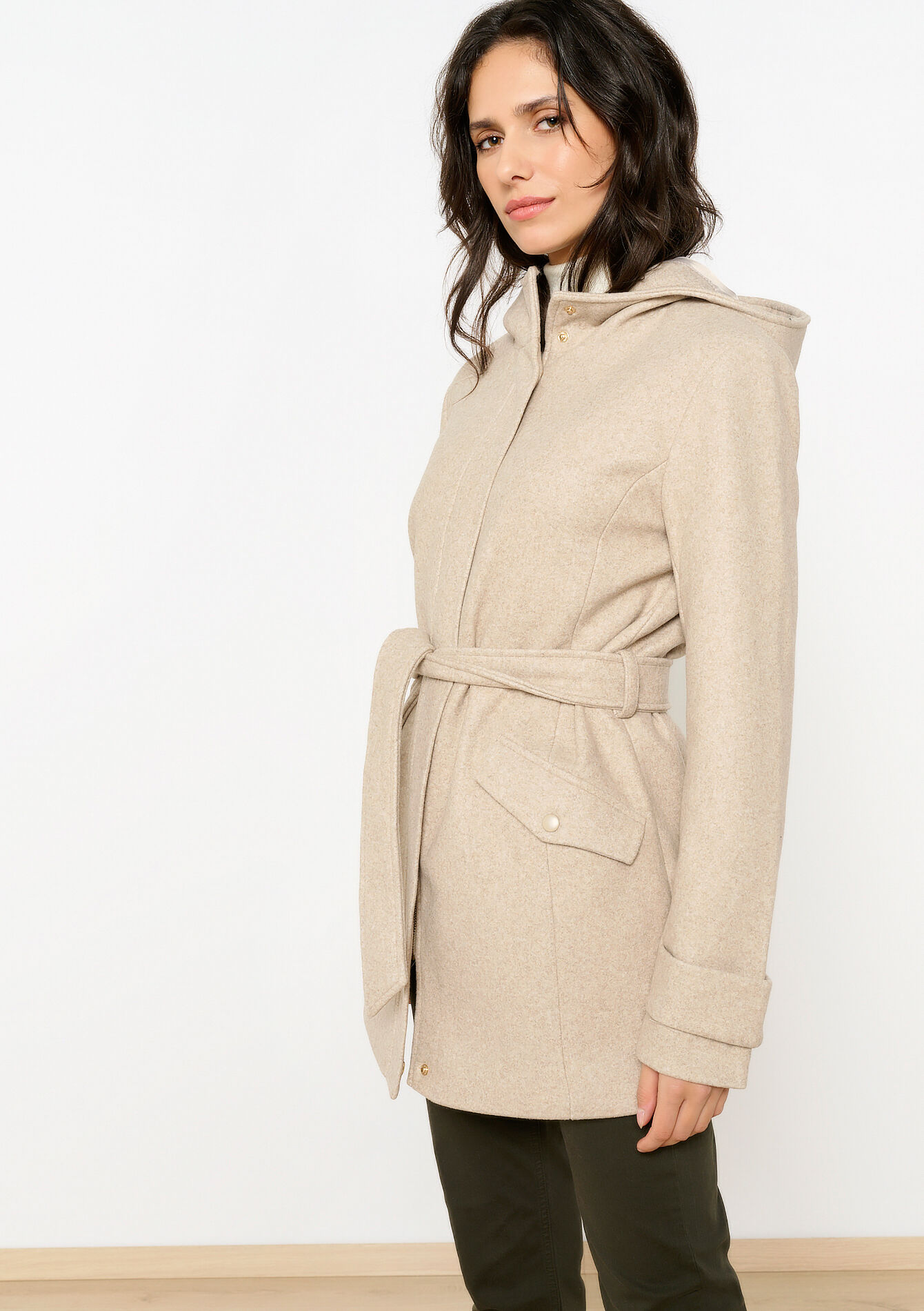 Duffelcoat met riem