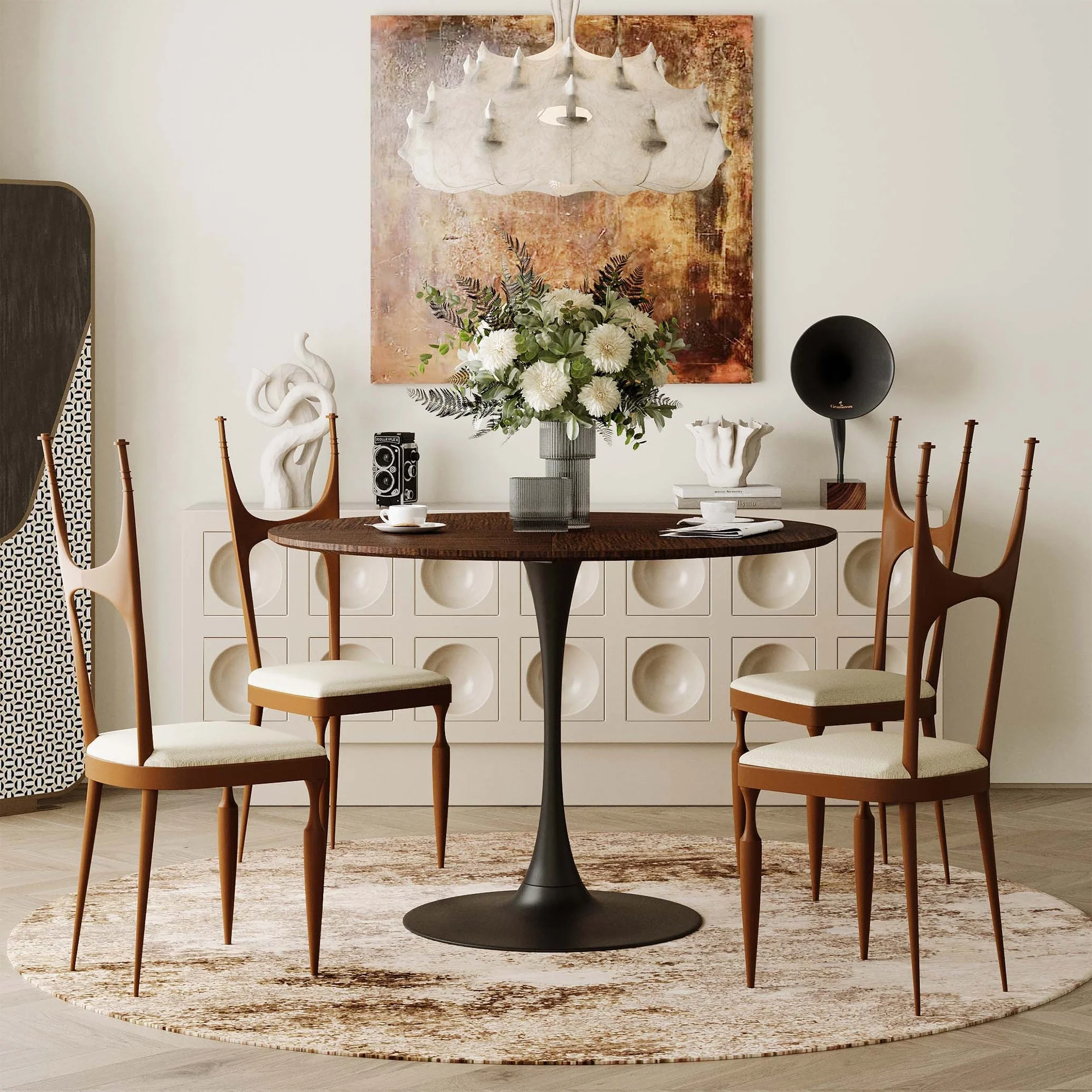42.13Modern Round Dining Table,only 1PC table