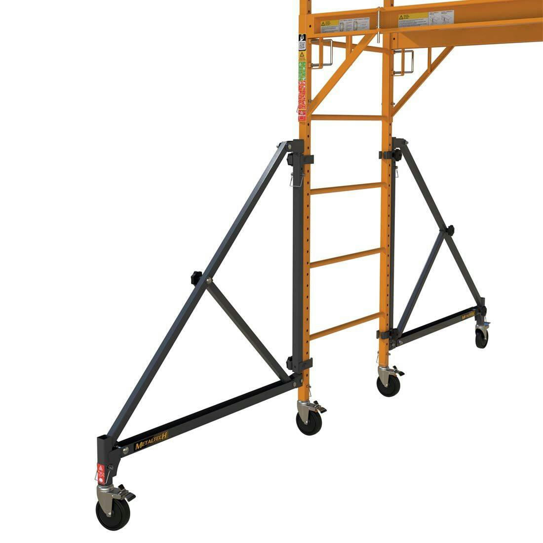 MetalTech Universal Set of Scaffolding Outriggers with Castors, 46-in