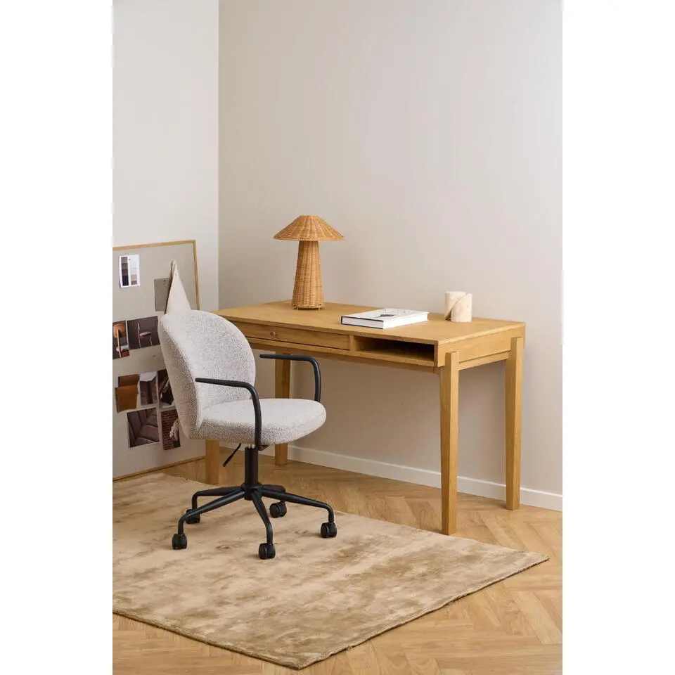 Bureaustoel Beige Stof - Zithoogte 55cm - Santiago