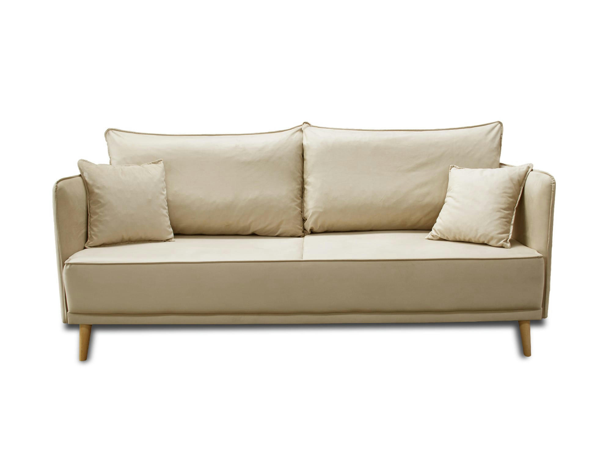 GRENAT - Canapé droit 3 places en velours beige