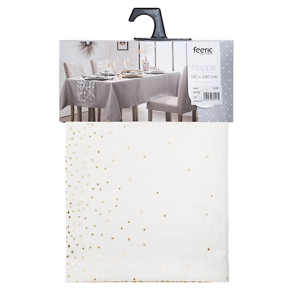 Nappe imprimée léopard 140x240cm blanc et or - feeric lights &christmas