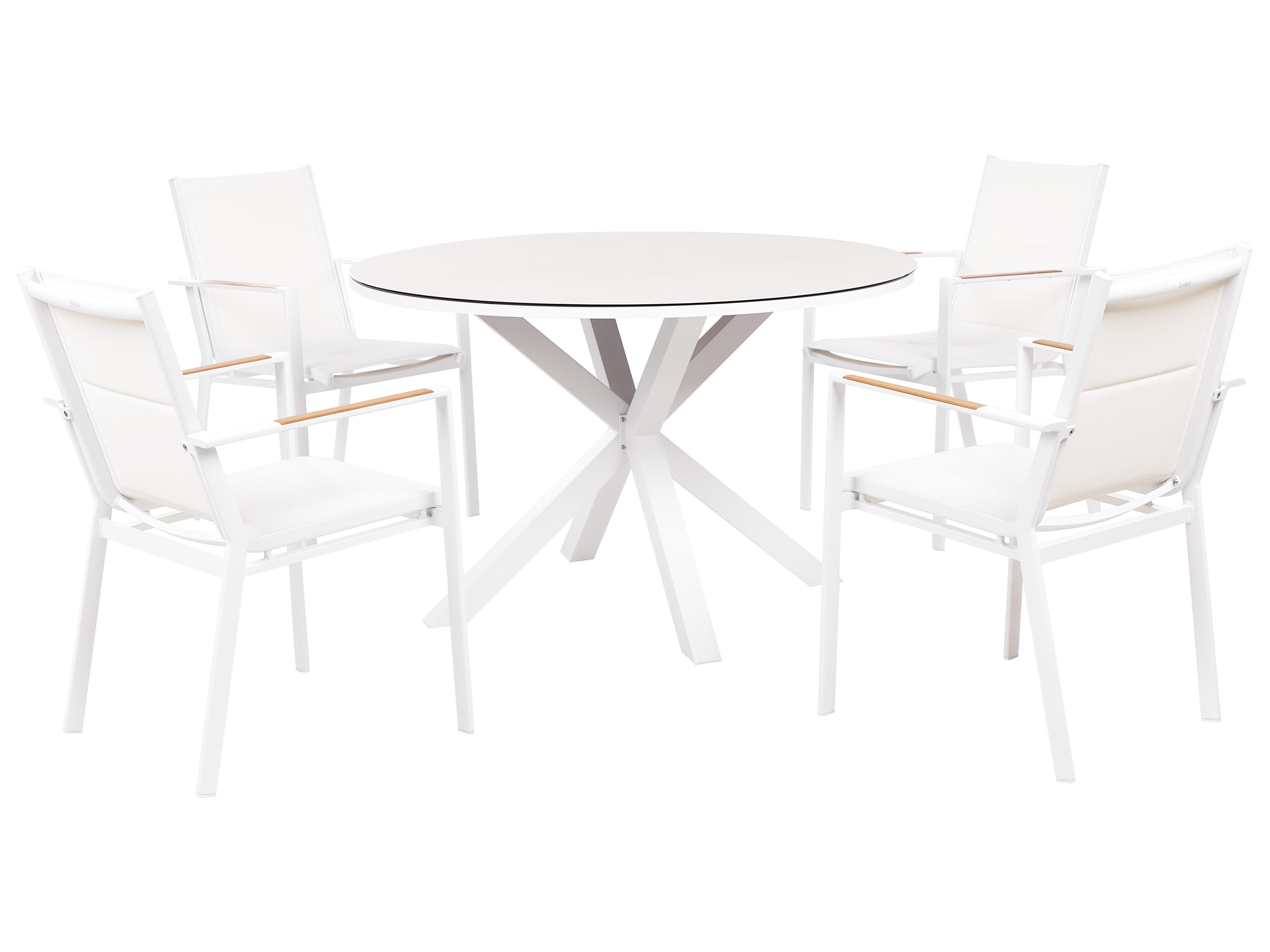 Garden Dining Set 4 Seater MALETTO/BUSSETO Metal White
