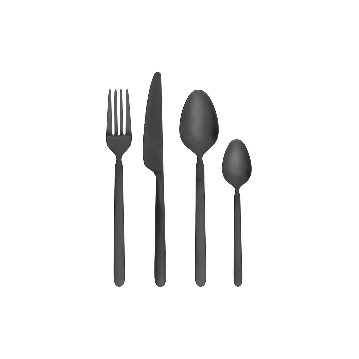 STELLA Cutlery Set 16 parts, black