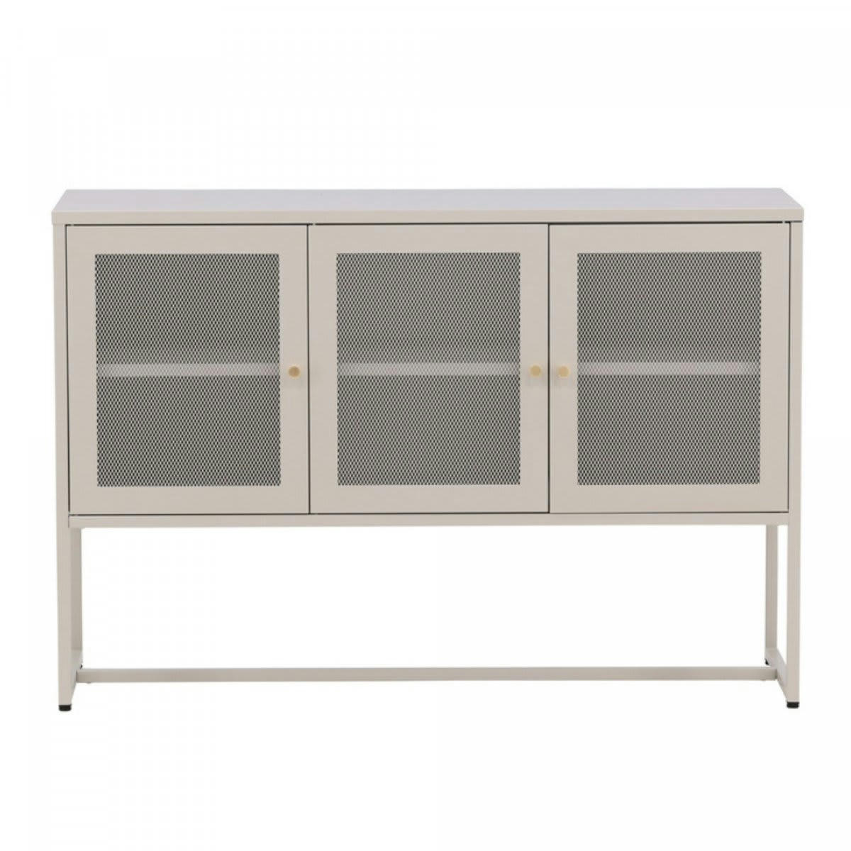CABANA - Buffet bas industriel en acier 120cm beige