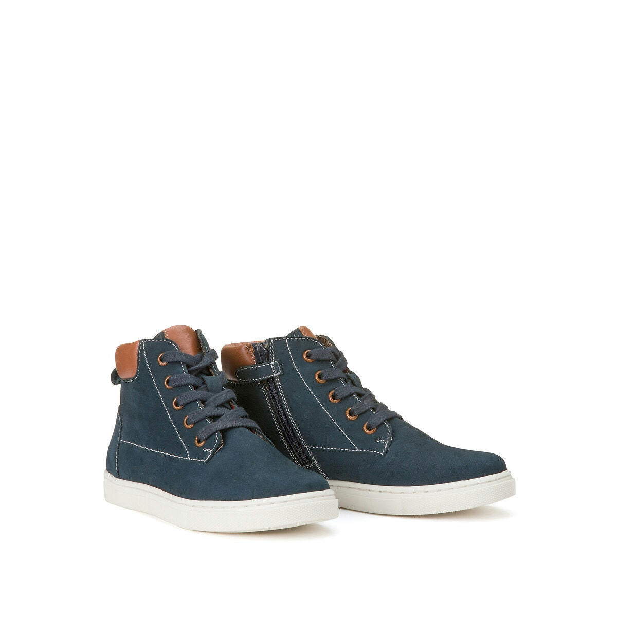 Bottines cuir zippées et à lacets