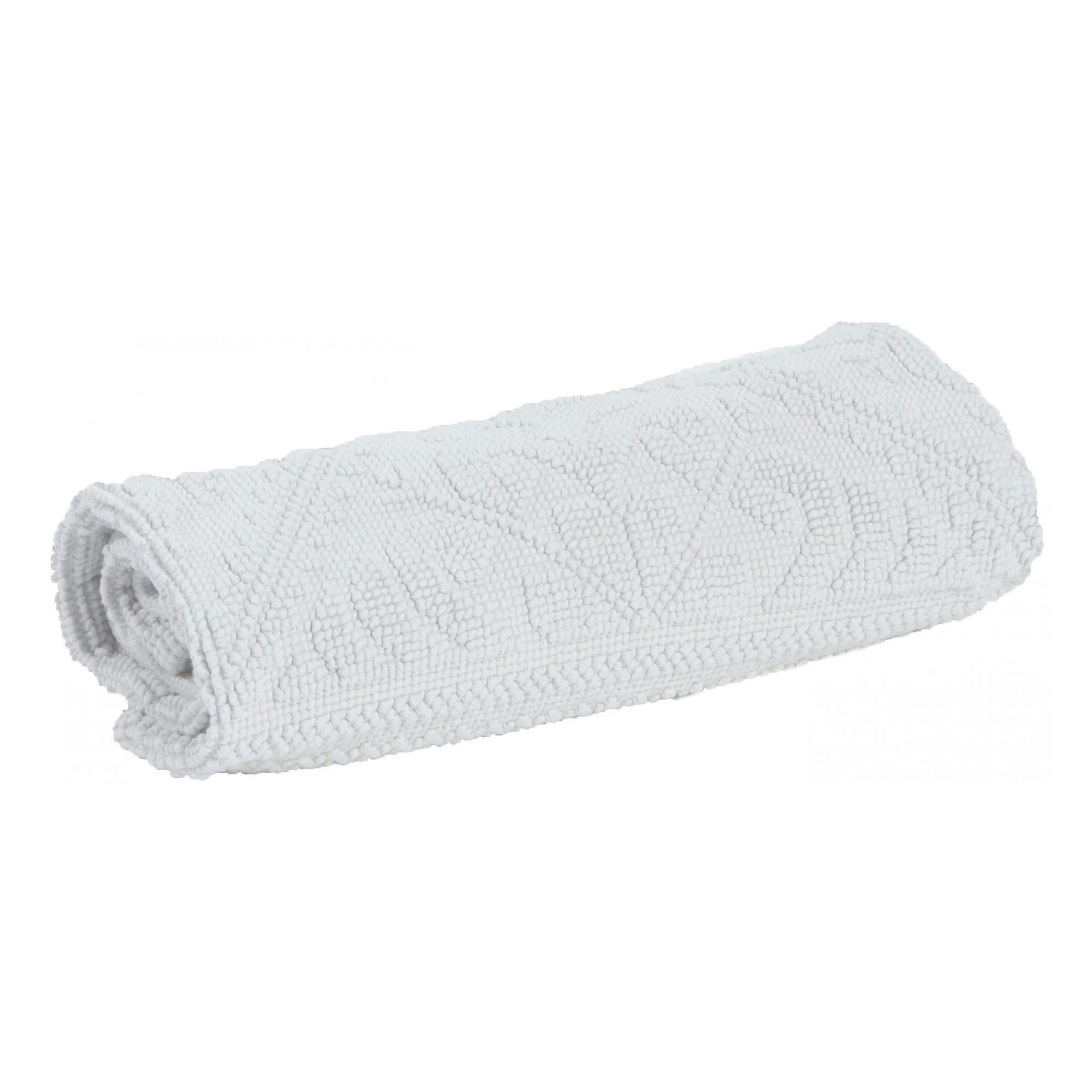 ENZO - Tapis de Bain  en coton neige 54 x 64