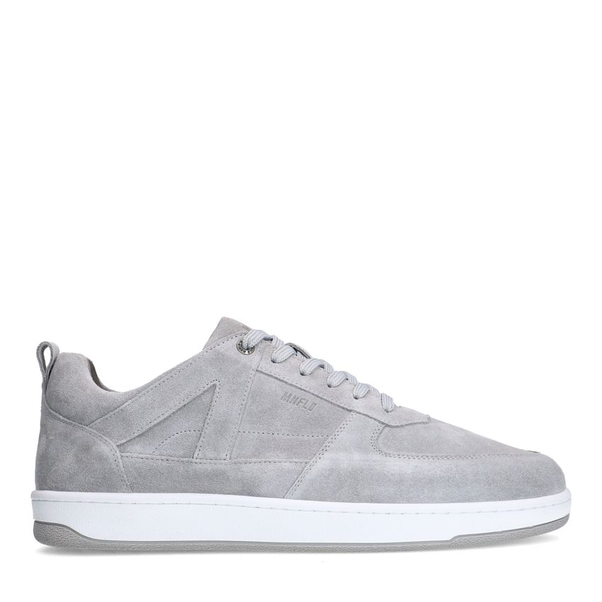 Manfield Grijze suède sneakers