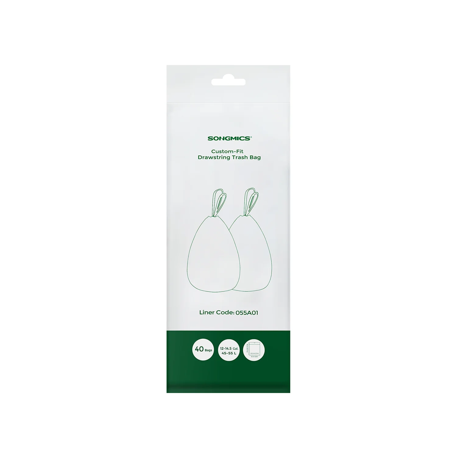 55L Sac poubelle blanc