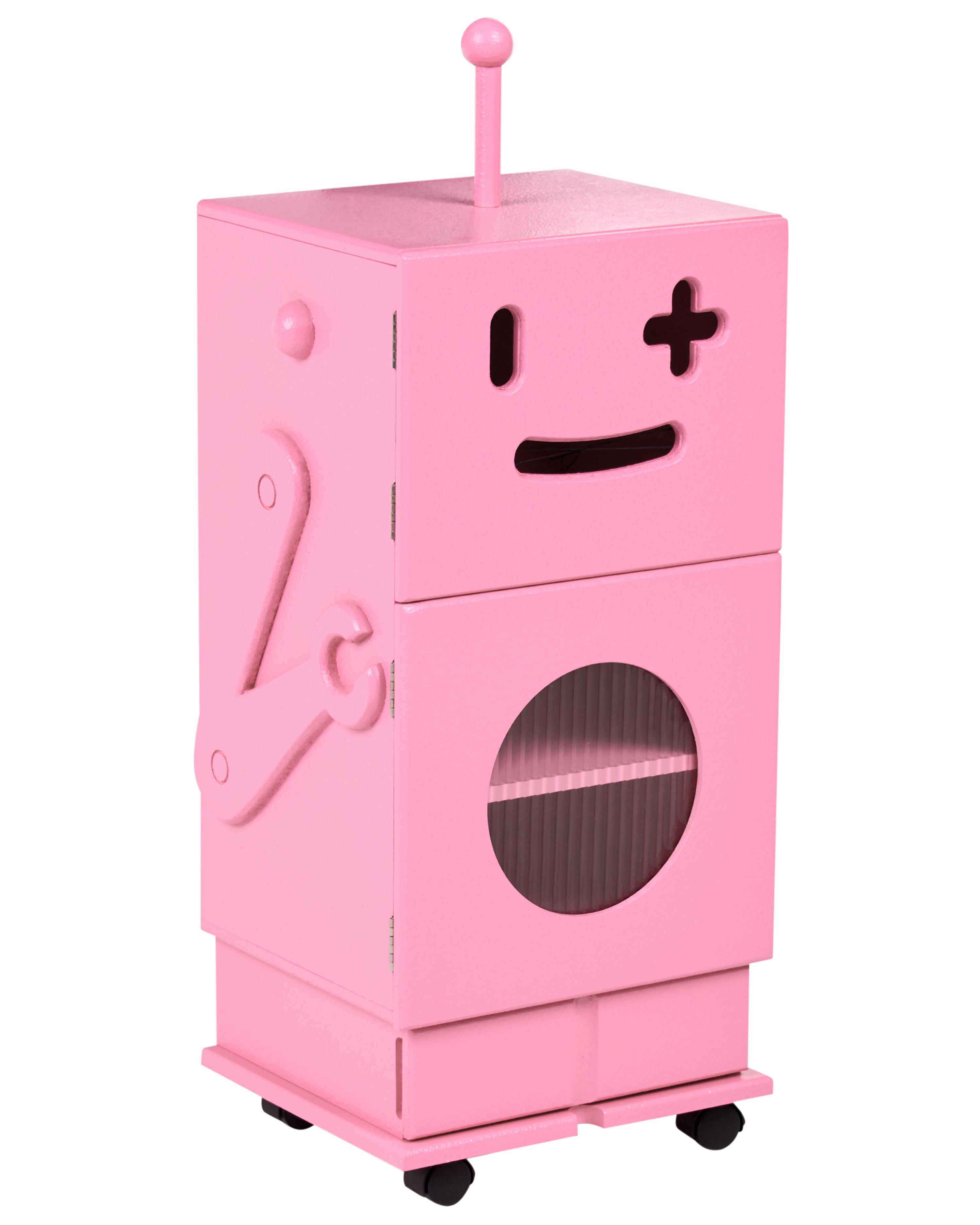 Cabinet EDGAR 89 cm Pink with Wheels