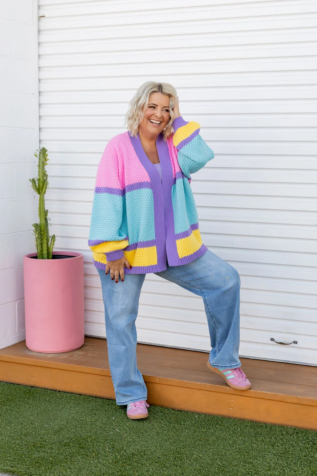 Marbelle Knit Cardigan in Pastel Mix