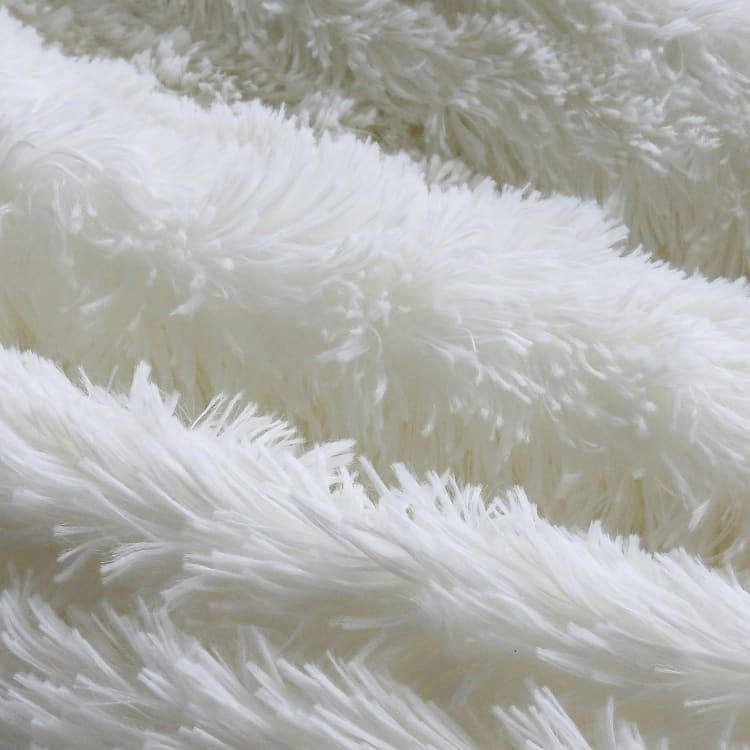 - Pouf Géant Fausse Fourrure Blanc 120 cm