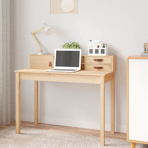 NNEVL Desk 110x50x93 cm Solid Wood Pine