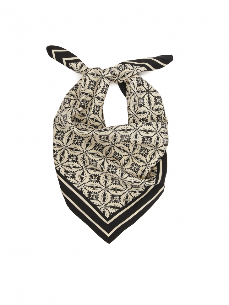 Black and cream silk scarf