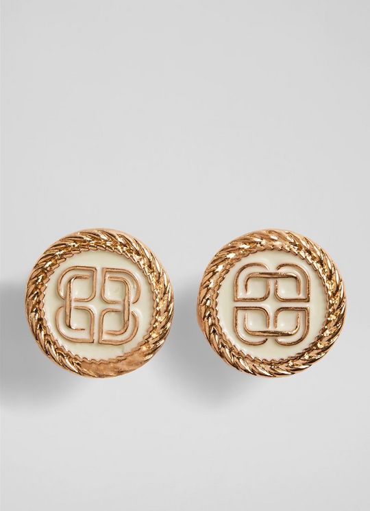 June Cream Logo Earrings
