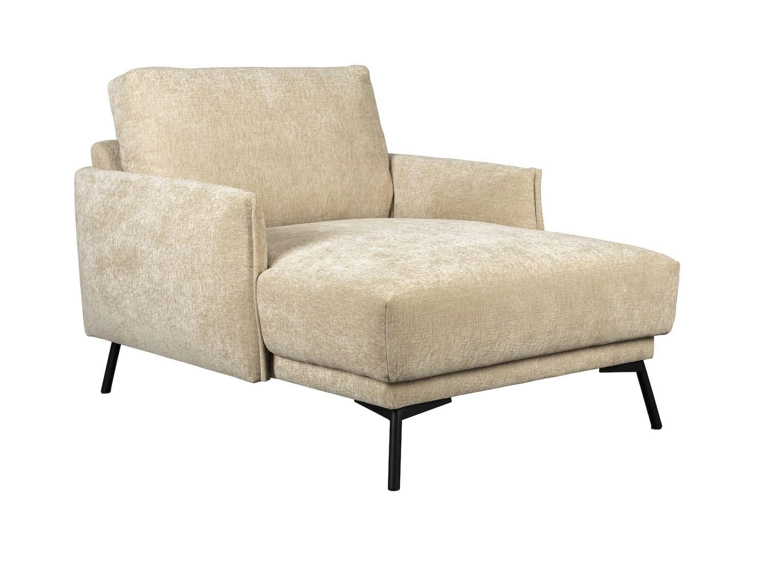 HARPER - Fauteuil lounge en tissu beige