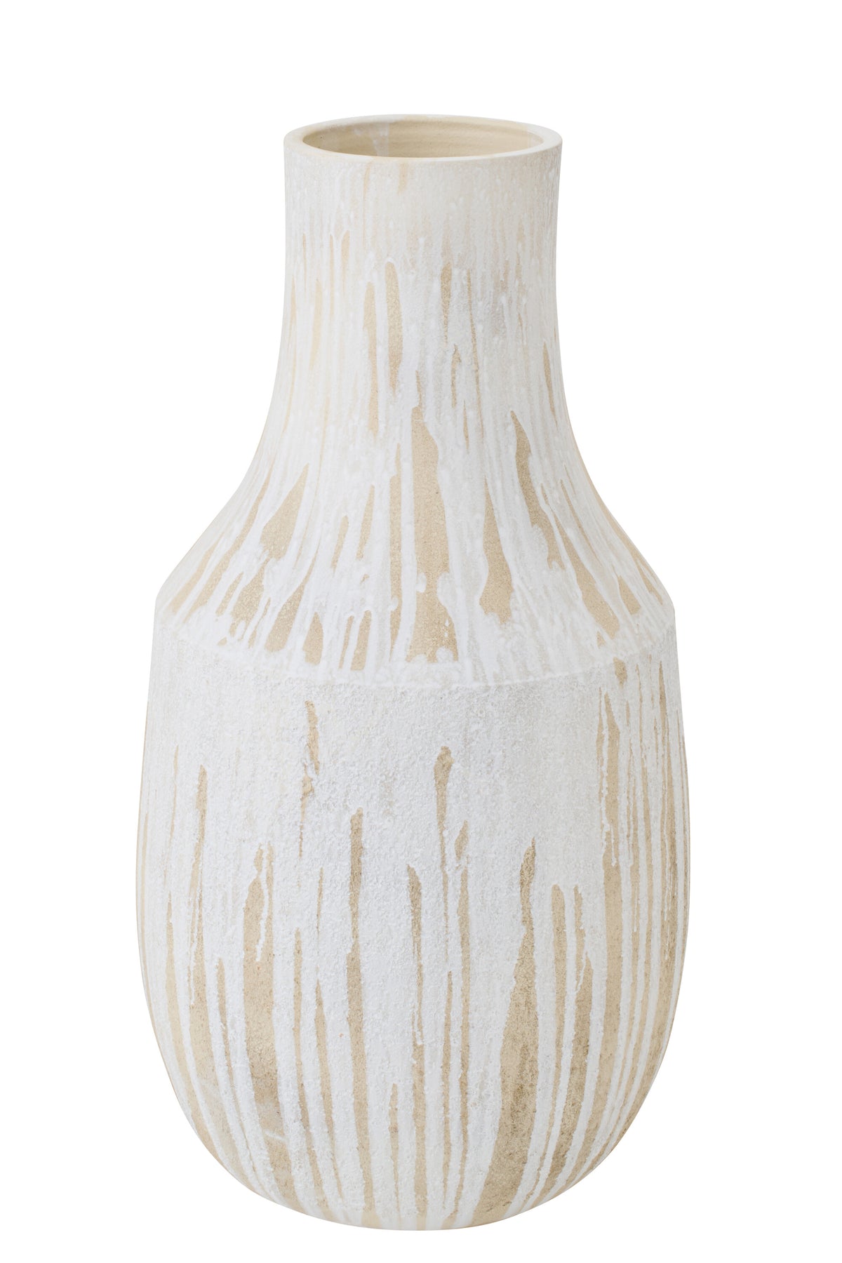 J-Line vaas - keramiek - lichtbeige/wit - large