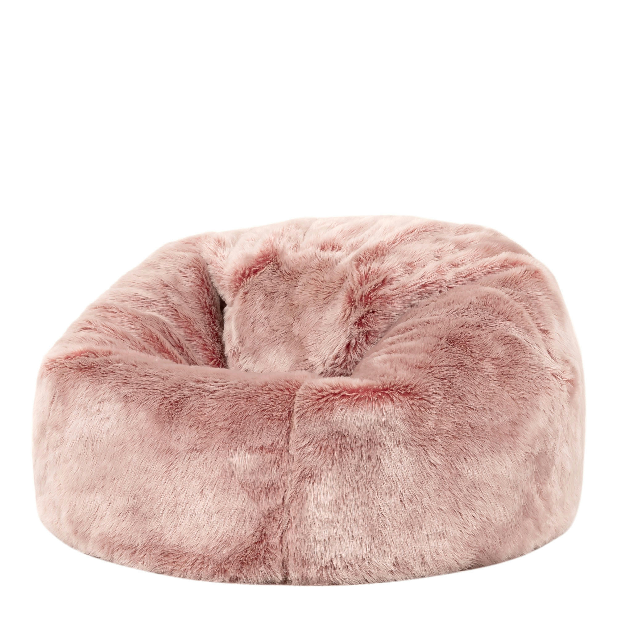 - Pouf enfant fausse fourrure rose poudré
