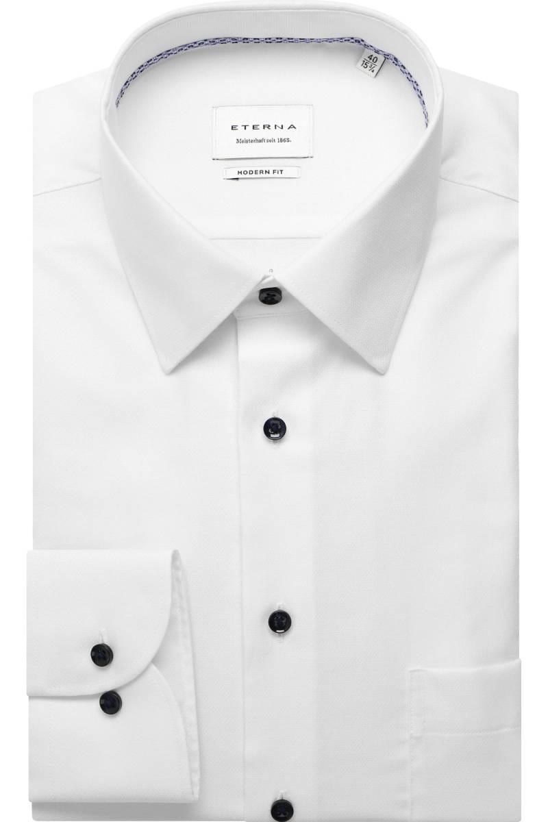 ETERNA Modern Fit Hemd weiss, Strukturiert