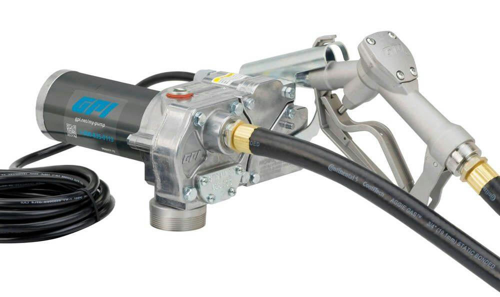 GPI M-150S Fuel Transfer Pump Kit with 10-ft Hose & Economy Manual Unleaded Nozzle