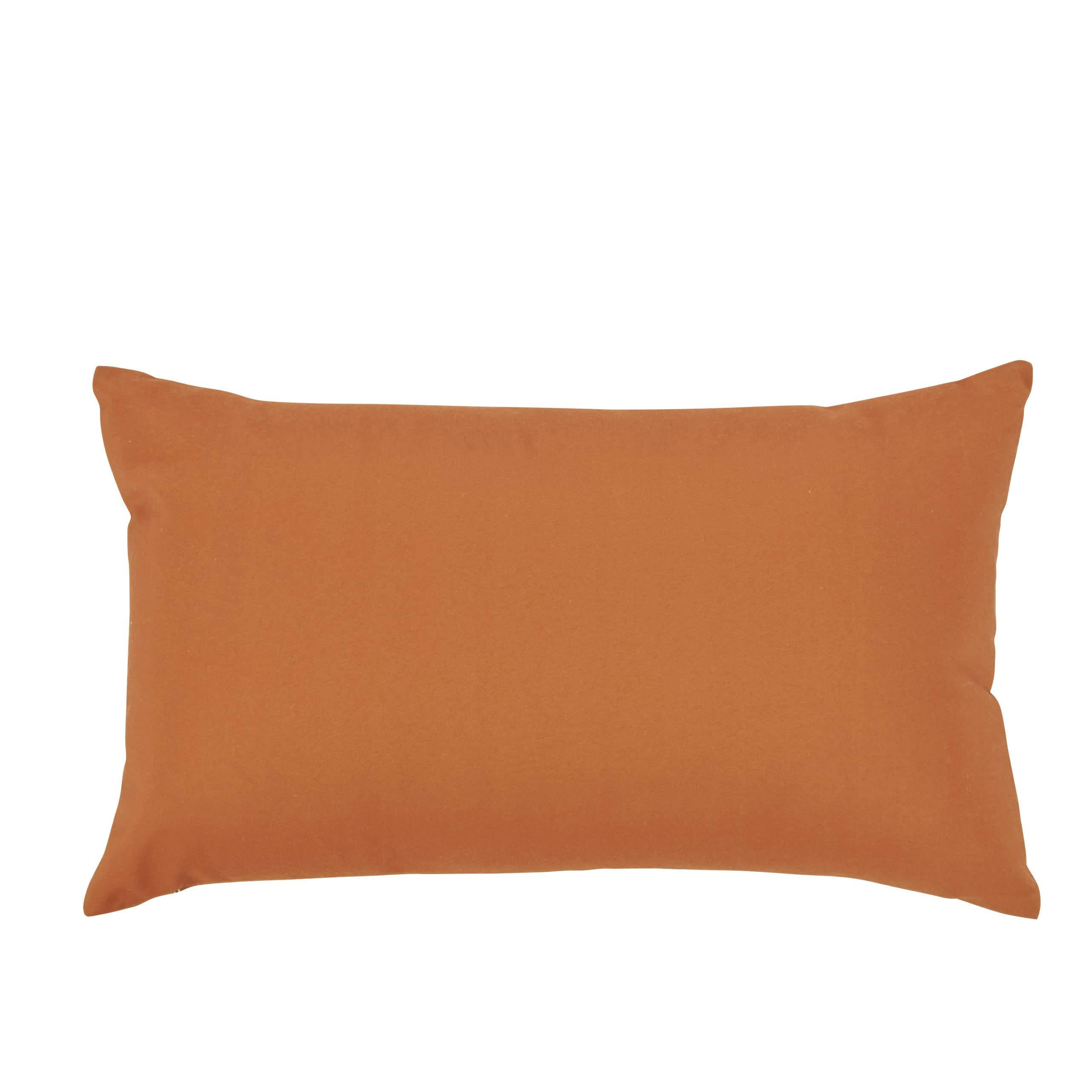 ELYSA - Coussin en polyester recyclé imprimé serpent marron caramel, blanc et bleu 45x45