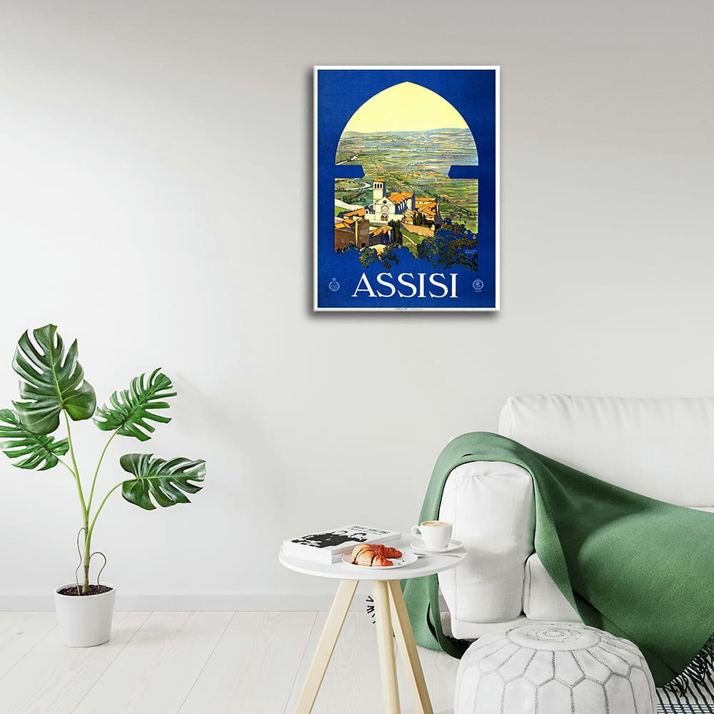 - Tableau affiche touristique vintage Assisi 50x70cm
