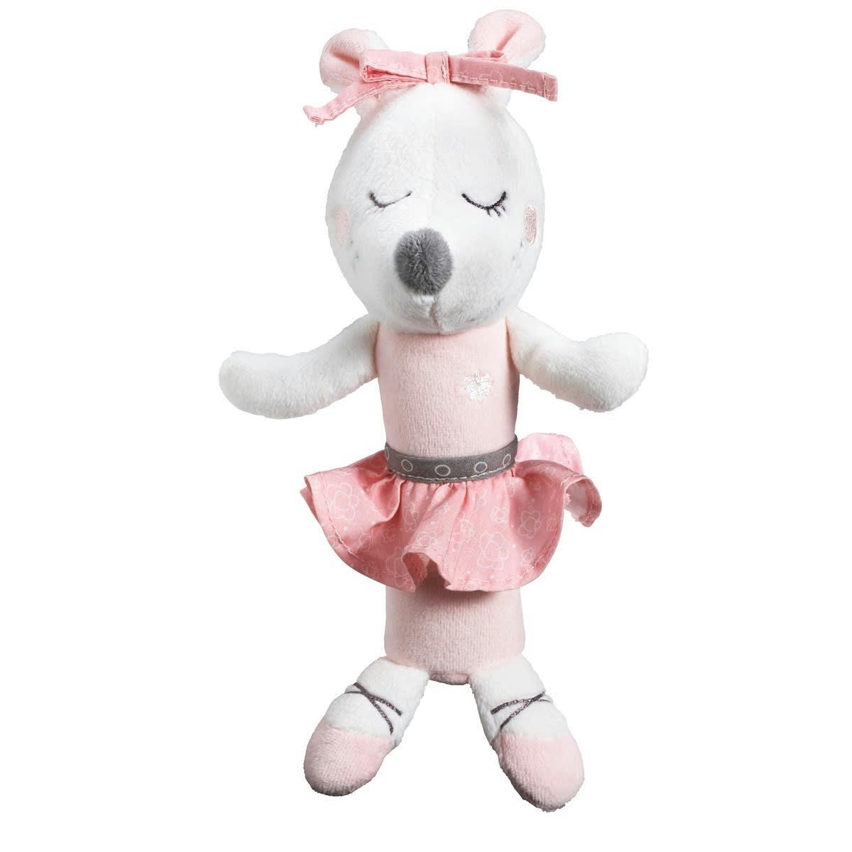 LILIBELLE - Hochet Petite souris danseuse étoile en velours Rose