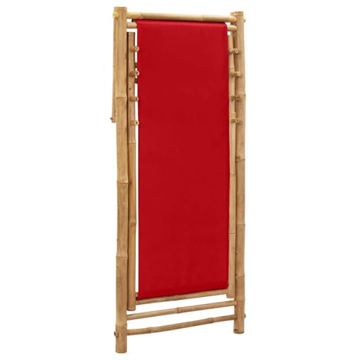 NNEVL Deck Chair Bamboo and Canvas Red