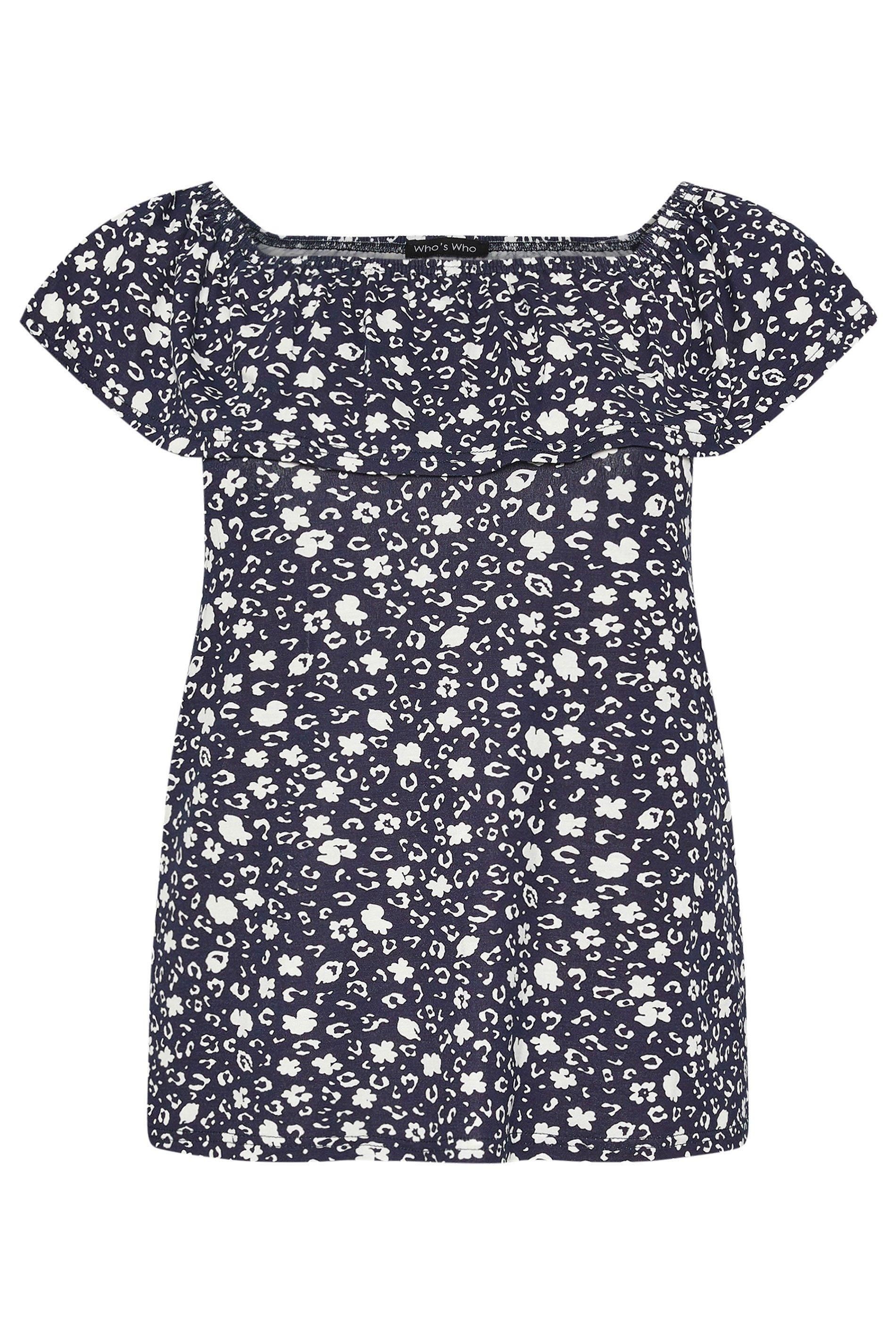 M&Co Floral Print Bardot Top