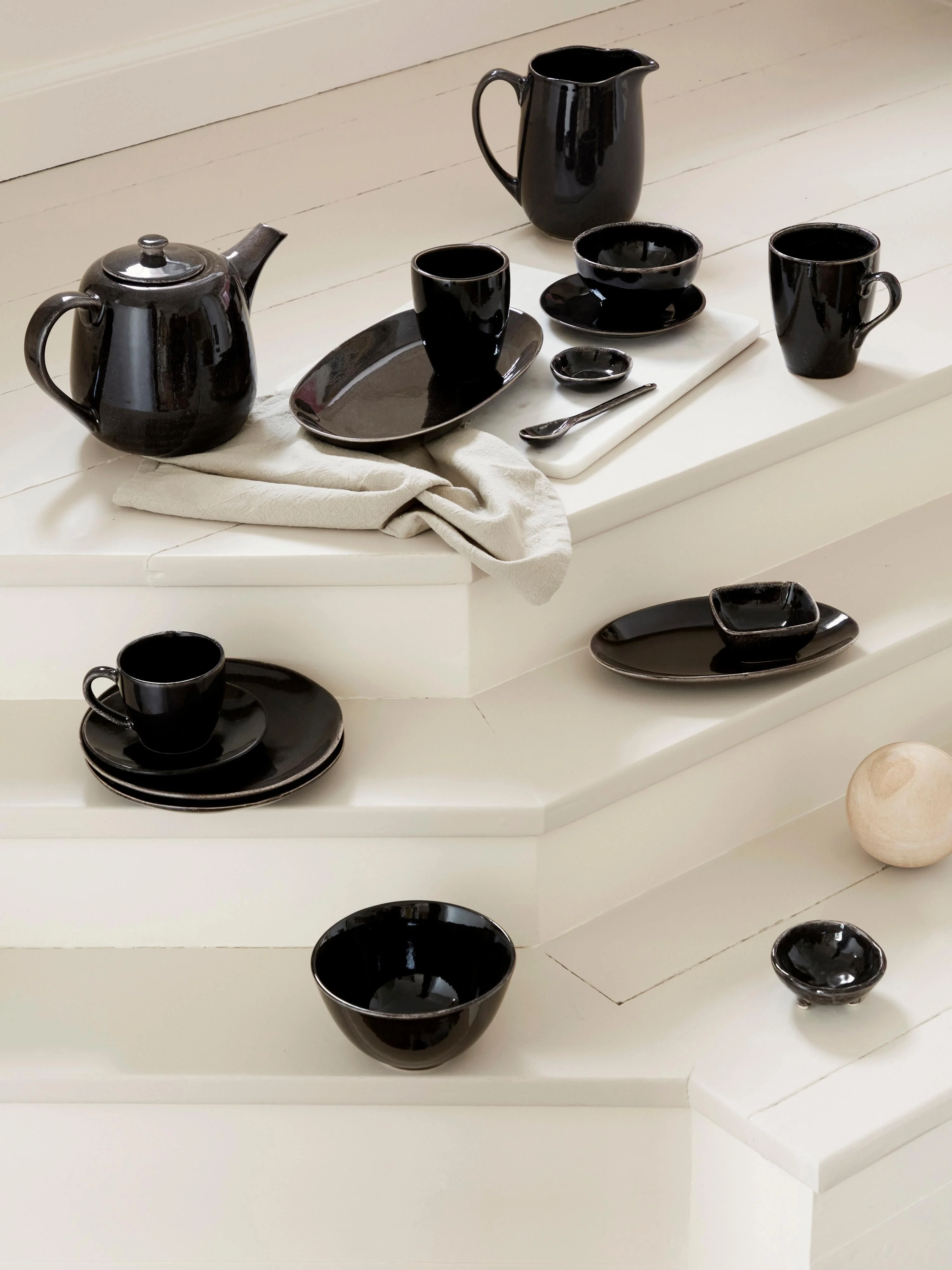 Handgemachte XL Teetassen Nordic Coal, 2er-Set