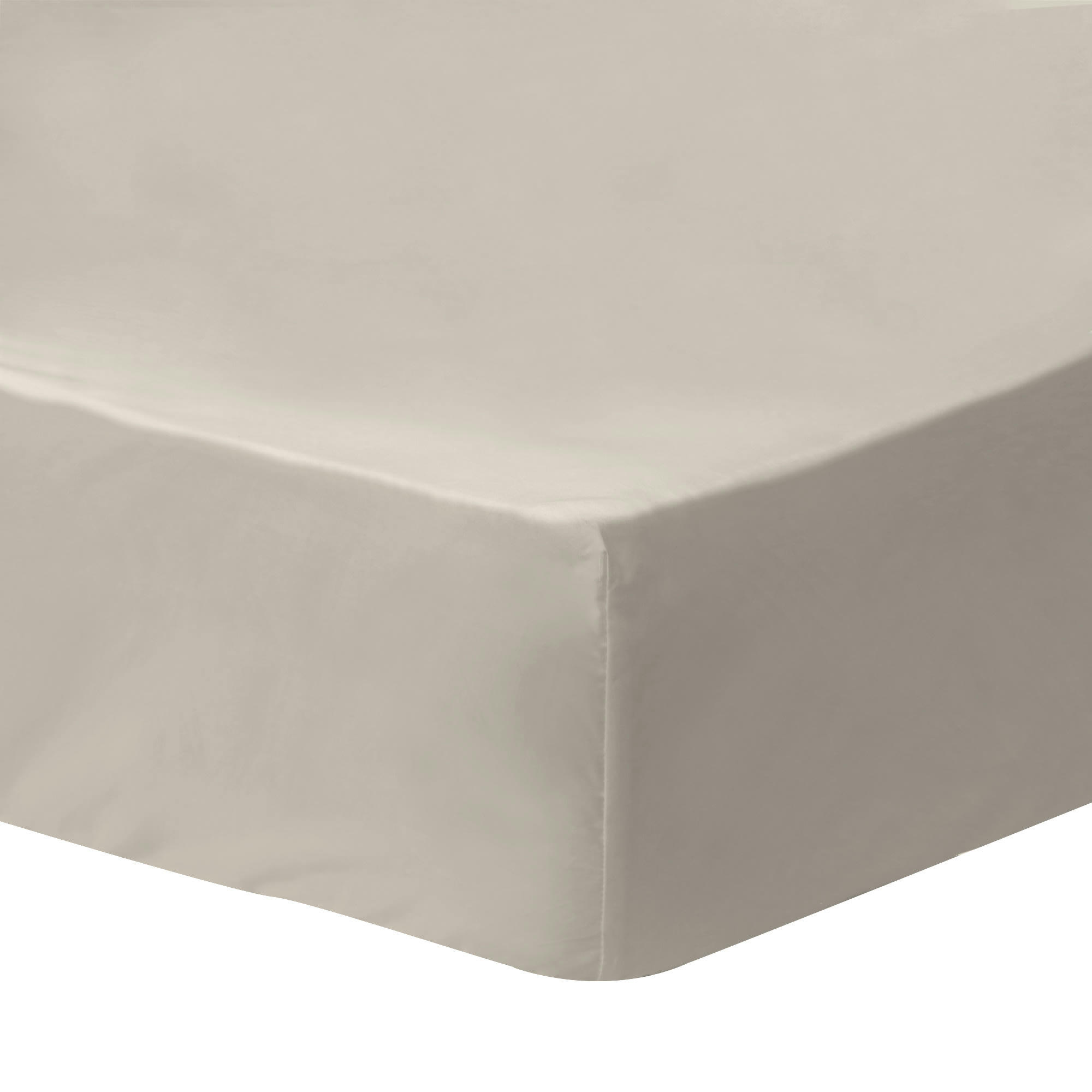 GREIGE CHECKS - Drap-housse imprimé en coton Grège 90x190/200cm - Bonnet 30cm