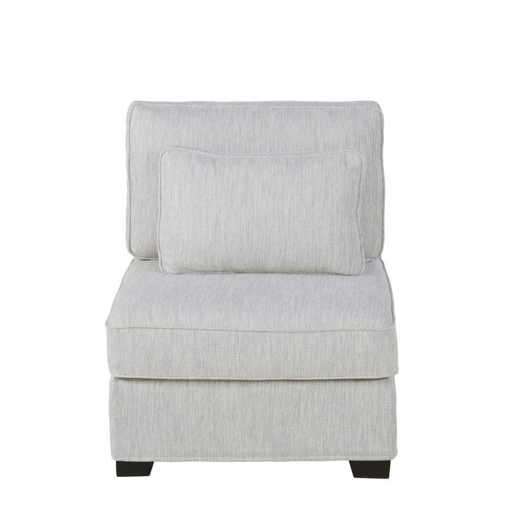 Milano - Chauffeuse pour canapé modulable en textile recyclé gris clair chiné