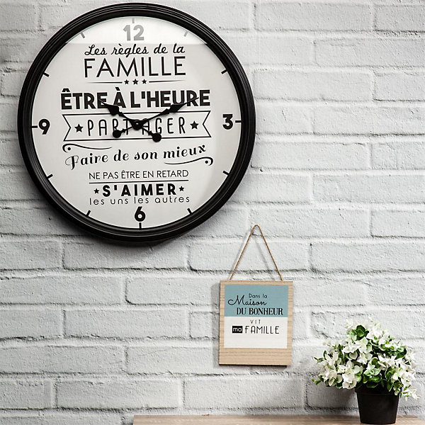 Horloge en plastique La vie en famille